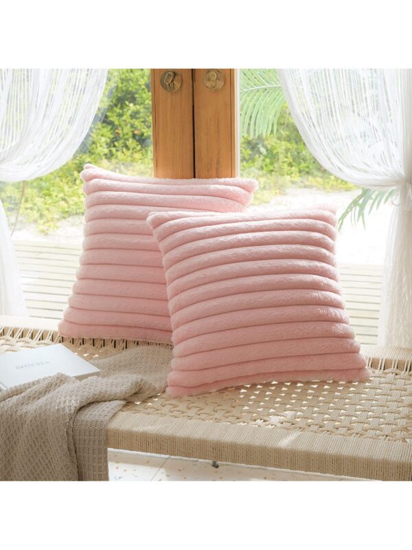 Funda rosa de peluche para almohadon QUIERODECO