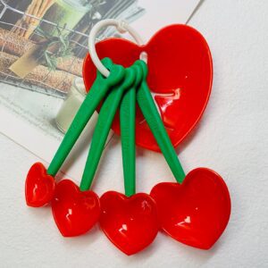 5 piezas de cucharas medidoras con diseño de corazón QUIERODECO