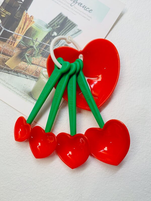 5 piezas de cucharas medidoras con diseño de corazón QUIERODECO