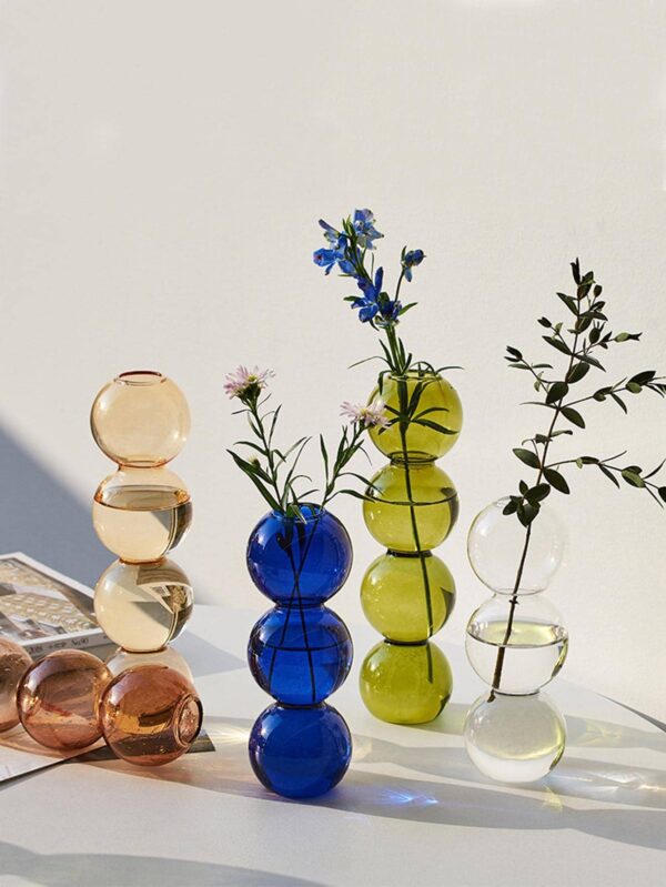 Florero de vidrio con forma de burbuja QUIERODECO