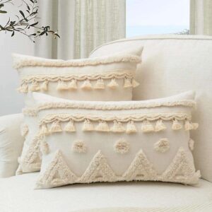 Funda de almohada con decoración de Borlas QUIERODECO