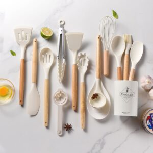 Juego de utensilios de cocina de silicona de 14 piezas con soporte QUIERODECO