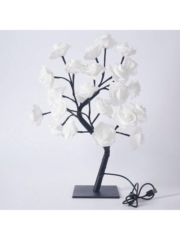 Lámpara de Mesa en Forma de Árbol con Flores de Rosa LED - Velador QUIERODECO