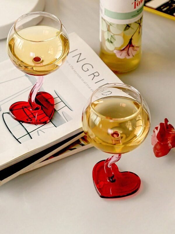 Copa De Vino Tinto Transparente En Forma De Corazón De 300ml QUIERODECO