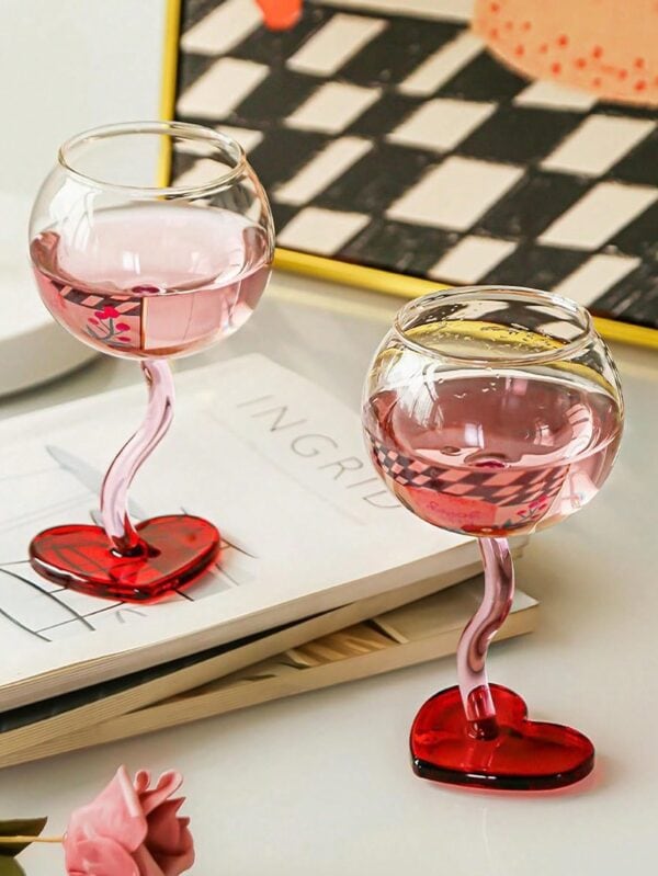 Copa De Vino Tinto Transparente En Forma De Corazón De 300ml QUIERODECO