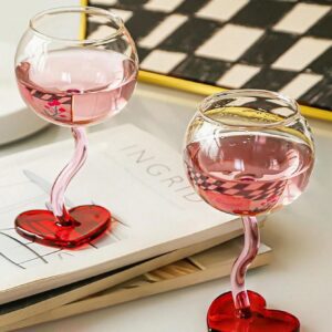 Copa De Vino Tinto Transparente En Forma De Corazón De 300ml QUIERODECO