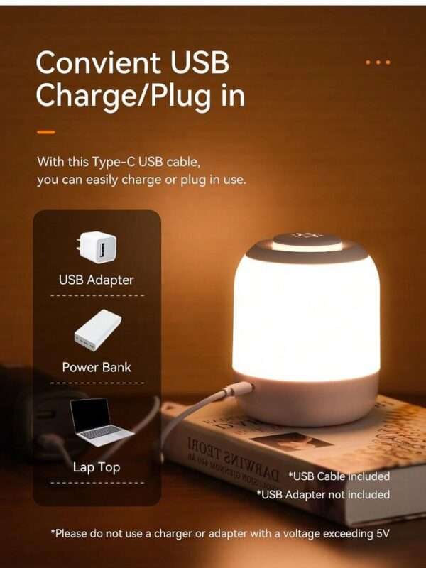 Lámpara de Mesa LED Recargable con Control Táctil - Velador QUIERODECO
