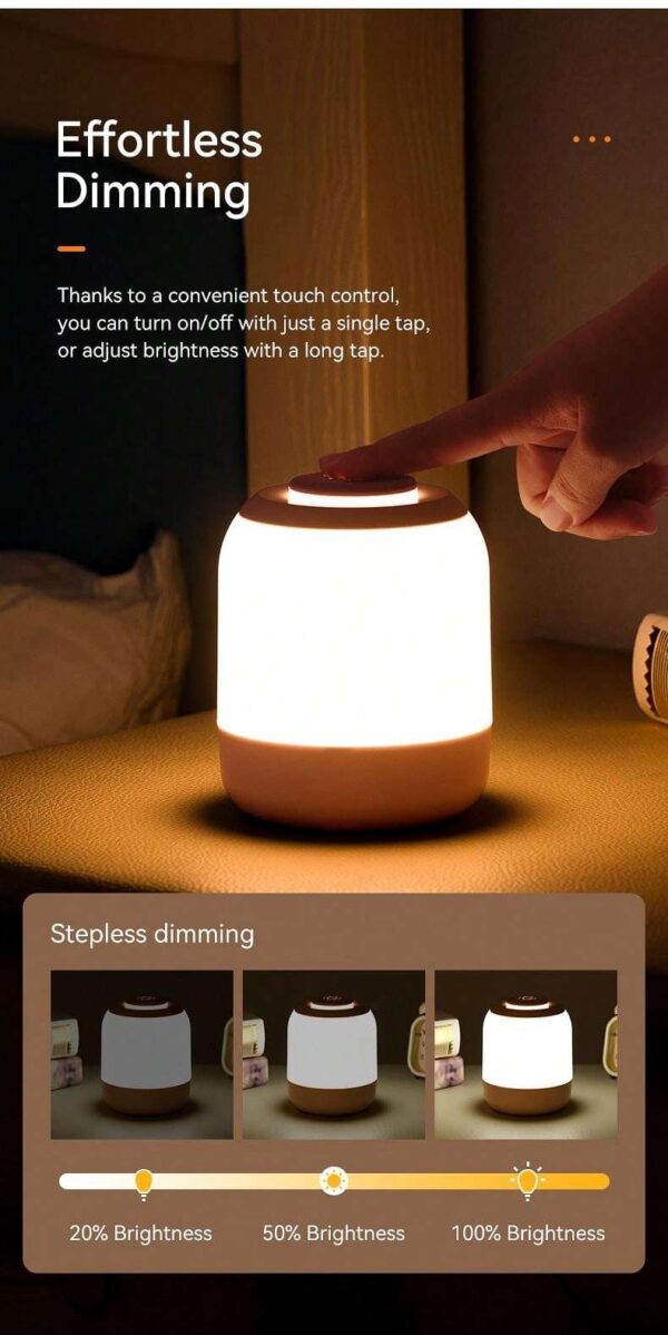 Lámpara de Mesa LED Recargable con Control Táctil - Velador QUIERODECO