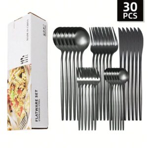 Juego de cubiertos de acero inoxidable de 30 piezas QUIERODECO