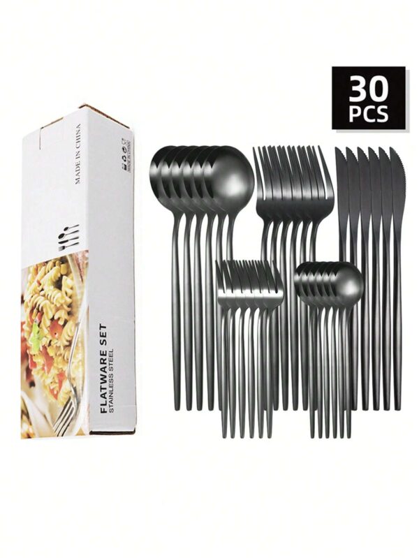Juego de cubiertos de acero inoxidable de 30 piezas QUIERODECO