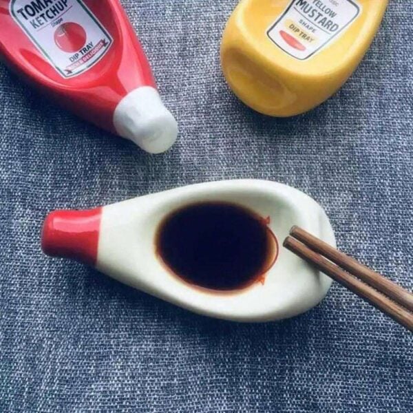 Platillo de Cerámica en Forma de Botella para Salsas QUIERODECO