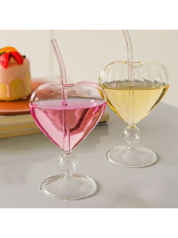 Copa de vidrio con forma de corazón QUIERODECO