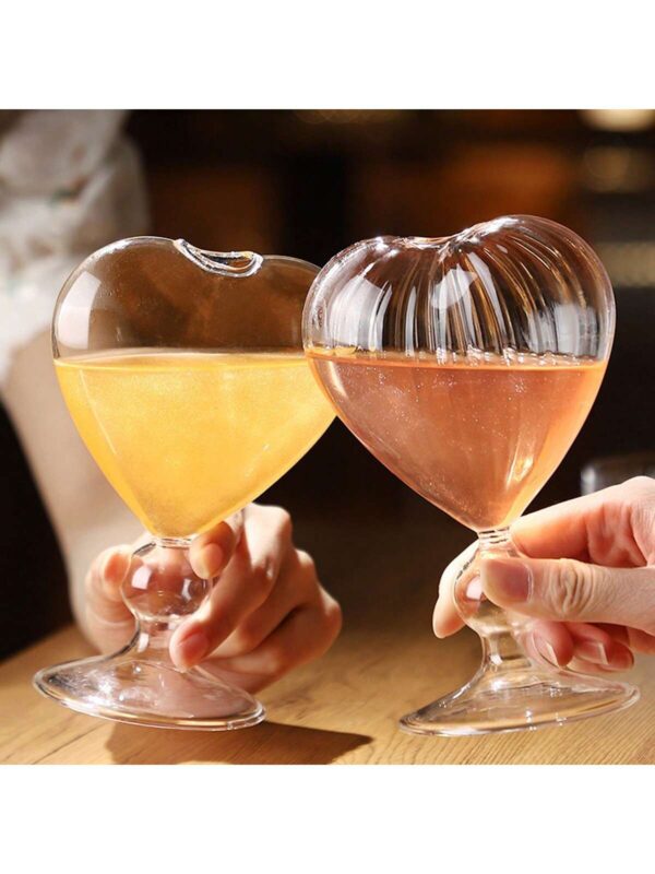 Copa de vidrio con forma de corazón QUIERODECO