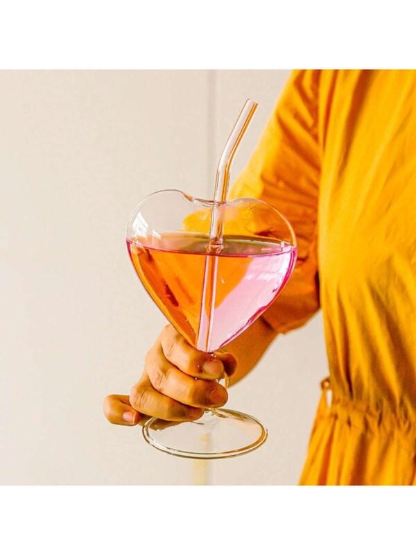 Copa de vidrio con forma de corazón QUIERODECO