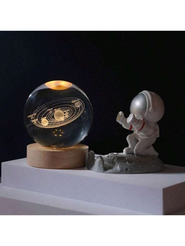Lámpara nocturna de bola de cristal 3D con base QUIERODECO