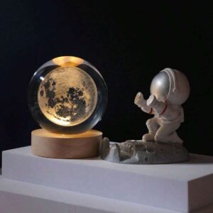 Lámpara nocturna de bola de cristal 3D con base QUIERODECO