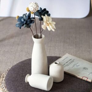 Conjunto de 3 jarrones decorativos de cerámica minimalista