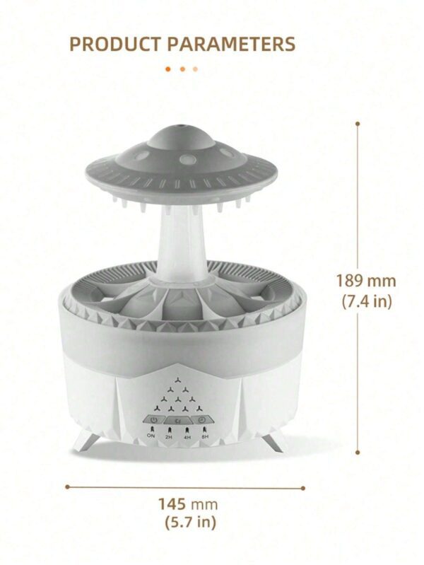 Humidificador con luz nocturna de nube de lluvia QUIERODECO