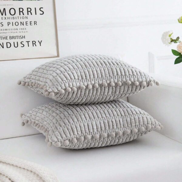 Fundas de Almohadones con Pompones QUIERODECO