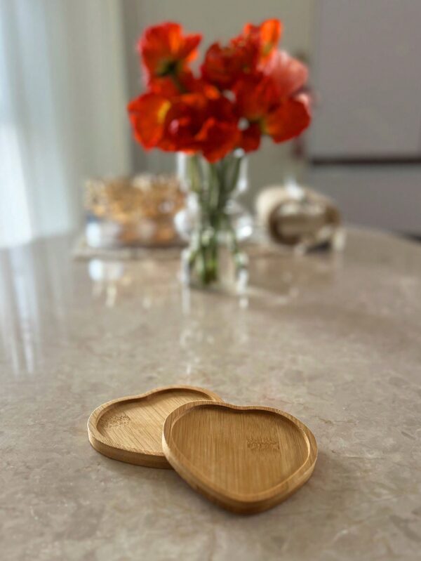 Posavasos De Bambú En Forma De Corazón QUIERODECO