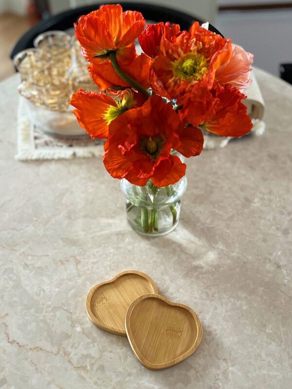 Posavasos De Bambú En Forma De Corazón QUIERODECO