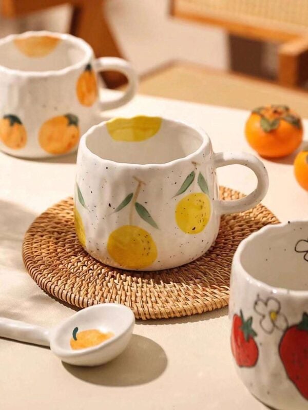 Taza de cerámica pintada a mano estilo Japonés QUIERODECO