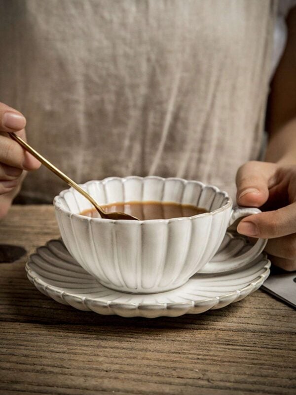 Taza y platillo de porcelana china con estilo retro QUIERODECO