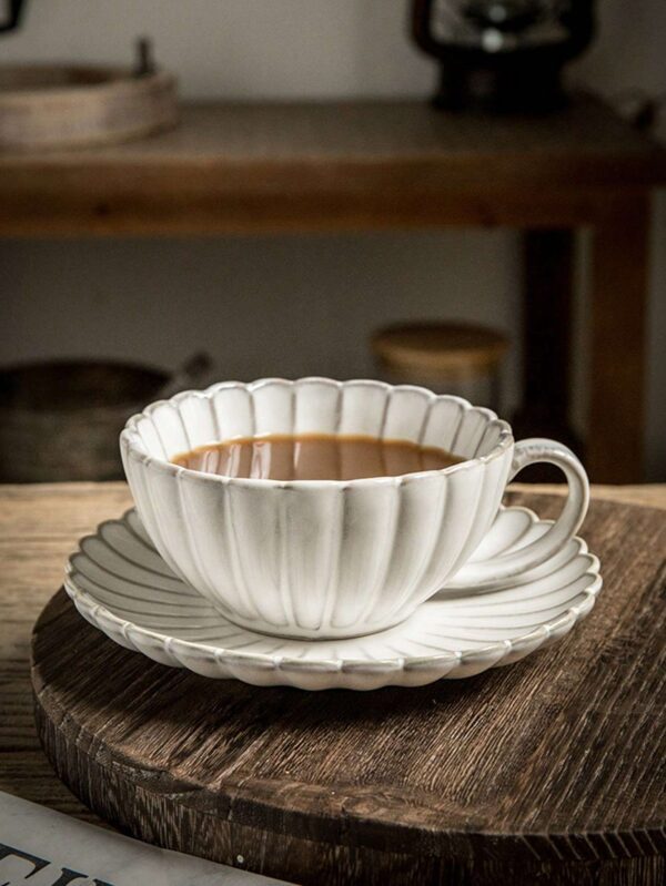 Taza y platillo de porcelana china con estilo retro QUIERODECO