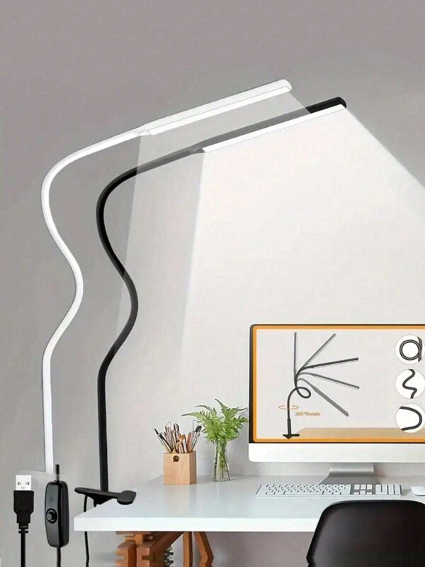 Lámpara de escritorio led con clip y brazo flexible - Velador QUIERODECO