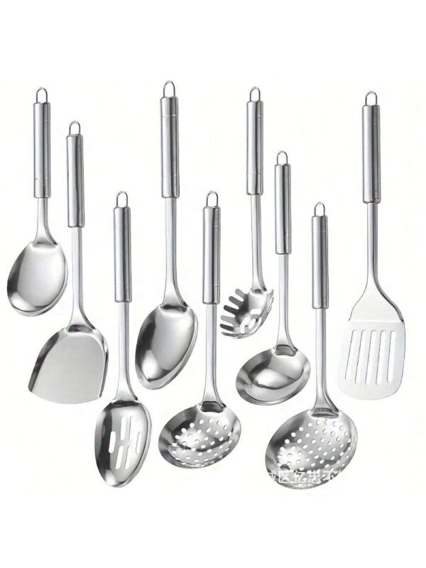 Juego de Utensilios de Cocina de Acero Inoxidable de 9 Piezas QUIERODECO