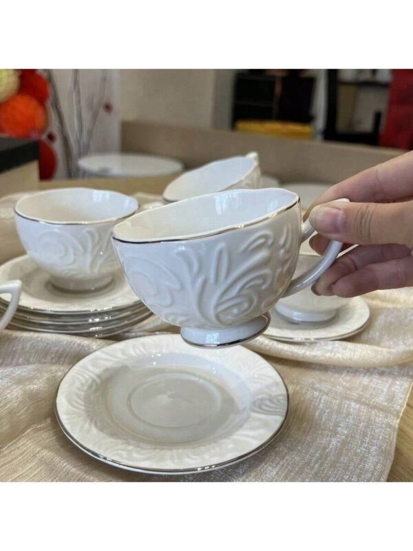 Juego de taza de té de porcelana QUIERODECO