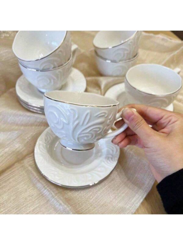 Juego de taza de té de porcelana QUIERODECO