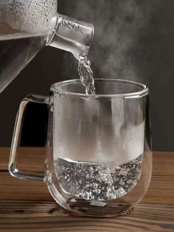 Taza de vidrio de doble capa de 230 ml QUIERODECO