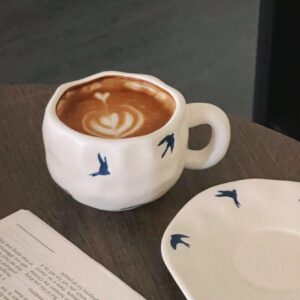 Taza y platillo de cerámica QUIERODECO