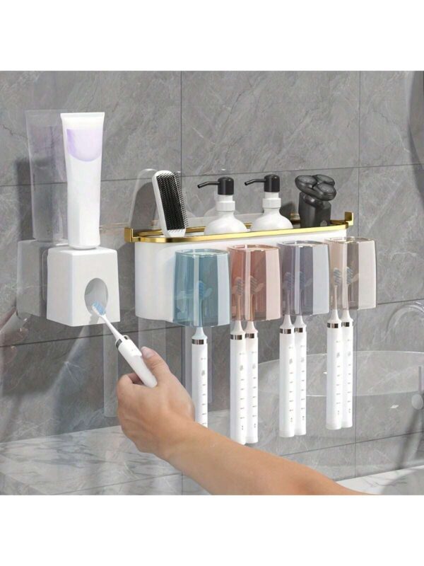 Soporte para cepillo de dientes, dispensador de pasta dental y soporte para taza de baño QUIERODECO