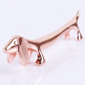 Soporte de Palillos de Acero Inoxidable en Forma de Perro Dachshund QUIERODECO