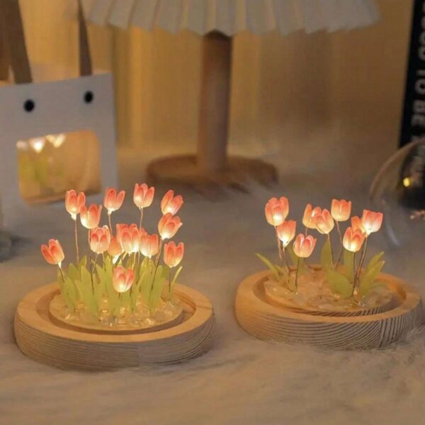 Juego de 10 Lámparas nocturnas en forma de Tulipán QUIERODECO