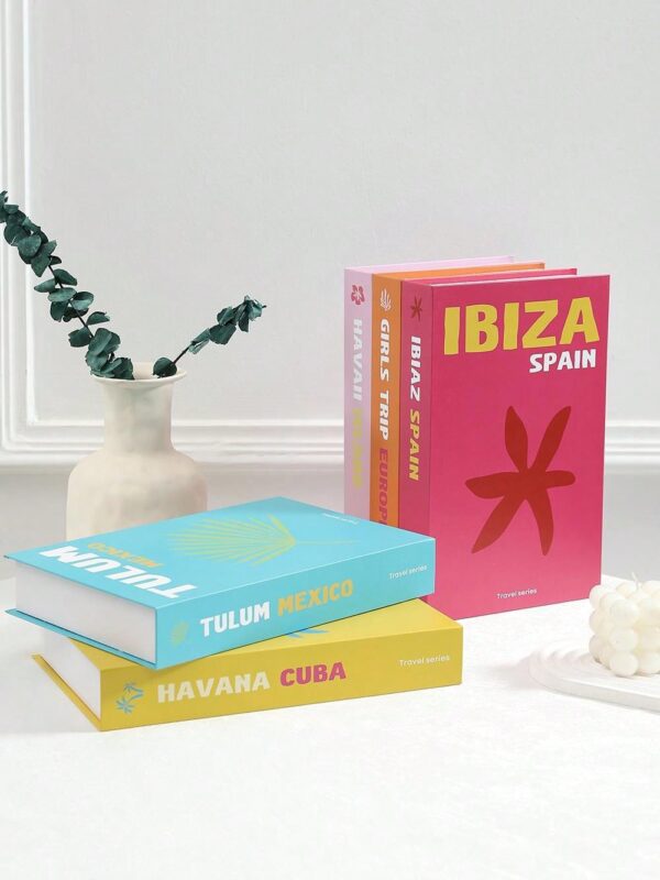 Modelo decorativo de libro falso inspirado en viajes QUIERODECO