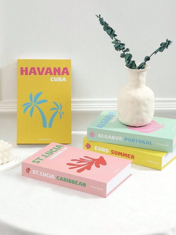 Modelo decorativo de libro falso inspirado en viajes QUIERODECO