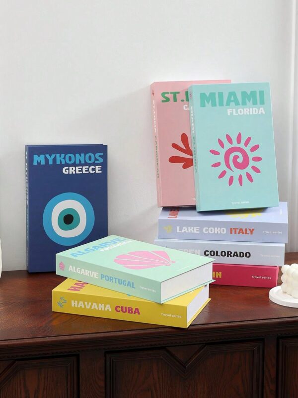Modelo decorativo de libro falso inspirado en viajes QUIERODECO