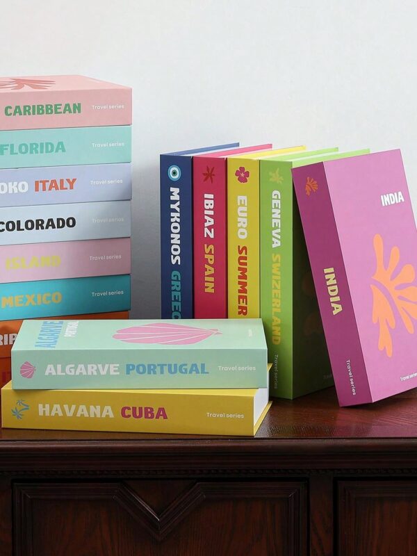 Modelo decorativo de libro falso inspirado en viajes QUIERODECO