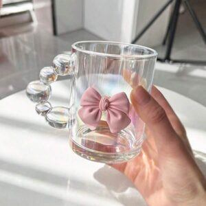 Vaso de vidrio moño QUIERODECO