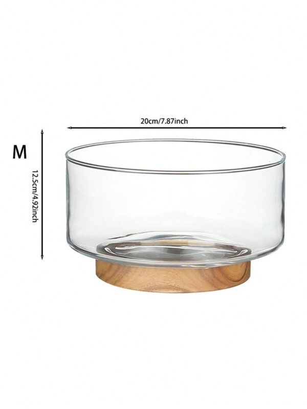 Plato de Vidrio con Base de Madera QUIERODECO
