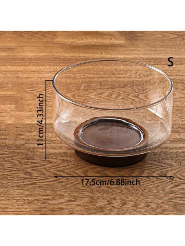 Plato de Vidrio con Base de Madera QUIERODECO