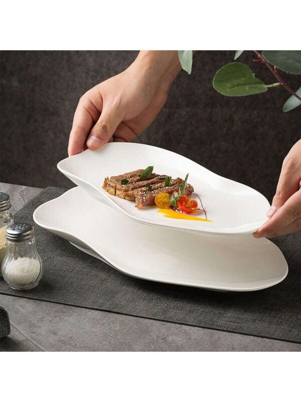 Plato de Cerámica Blanco de Estilo Occidental QUIERODECO