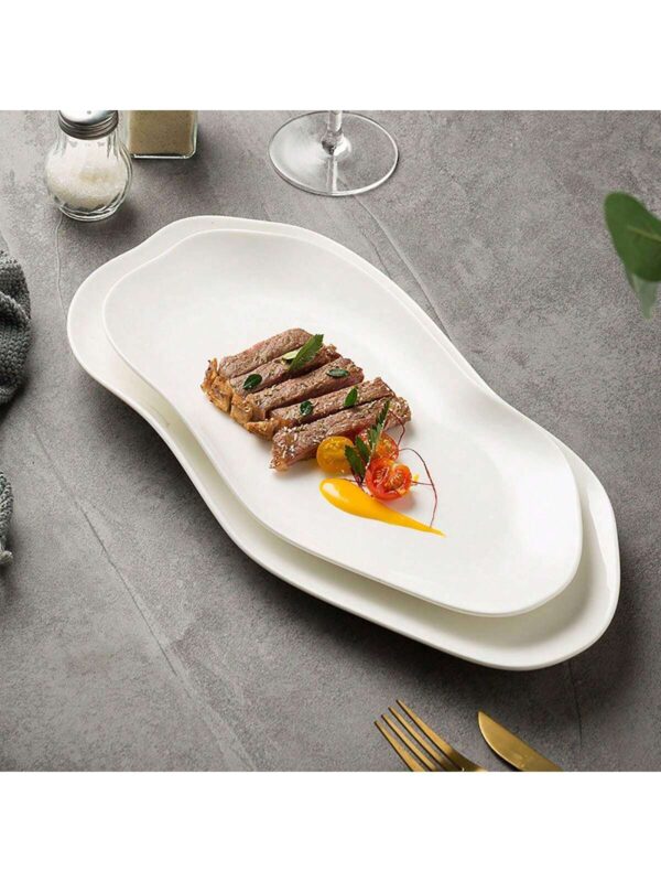 Plato de Cerámica Blanco de Estilo Occidental QUIERODECO
