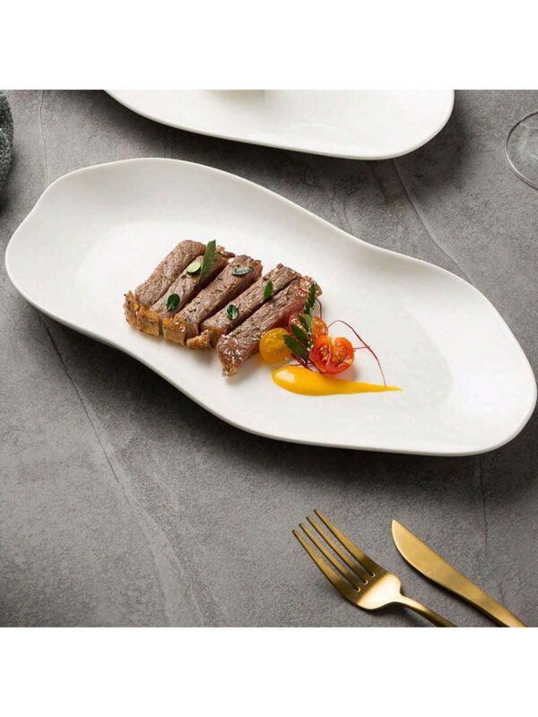 Plato de Cerámica Blanco de Estilo Occidental QUIERODECO
