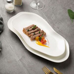 Plato de Cerámica Blanco de Estilo Occidental QUIERODECO