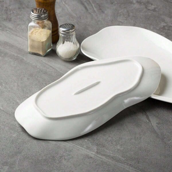 Plato de Cerámica Blanco de Estilo Occidental QUIERODECO