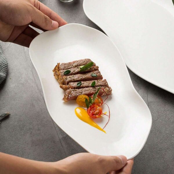 Plato de Cerámica Blanco de Estilo Occidental QUIERODECO